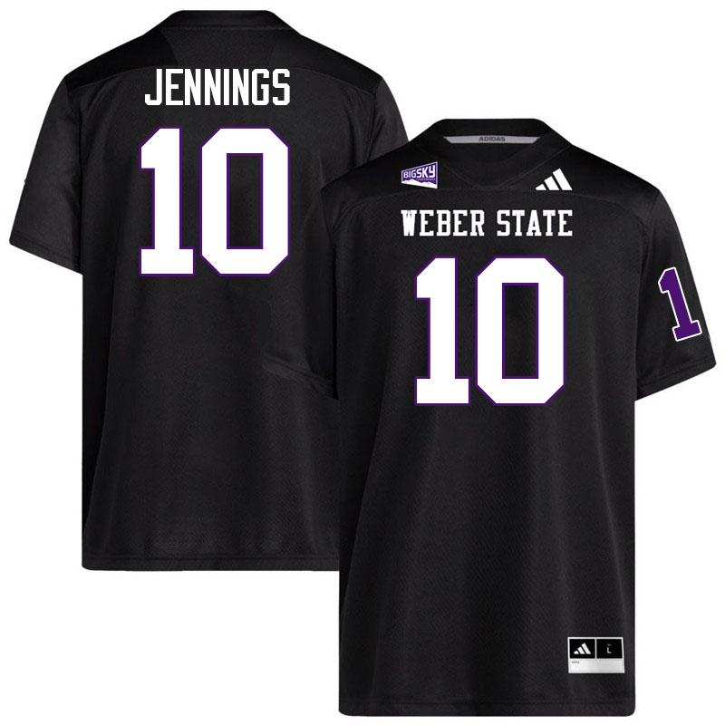Weber State Wildcats #10 Dijon Jennings College Football Jerseys,Uniforms Stitched-Black